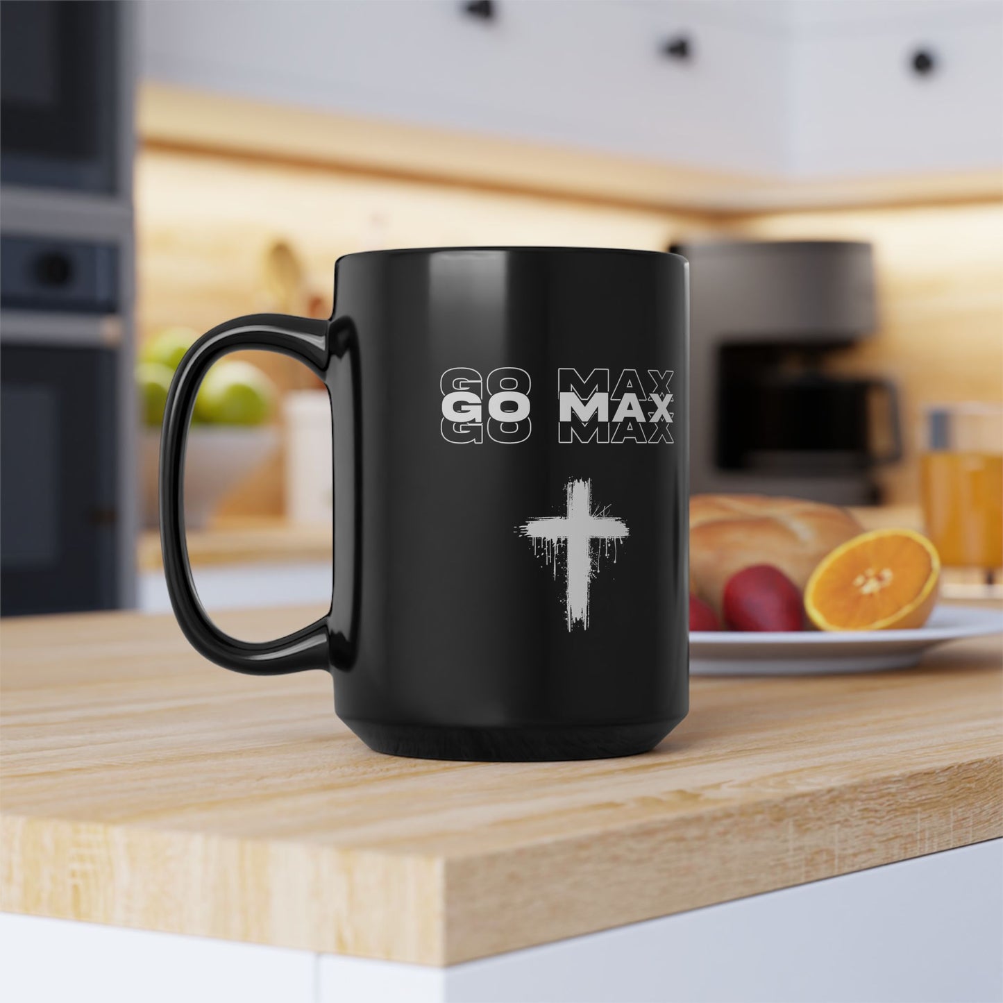 Go Max Mug – Inspirational Faith Coffee Mug (Black Ceramic 11oz / 15oz)