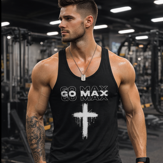 Go Max Cross Tank Top — Christian Faith Graphic Tank