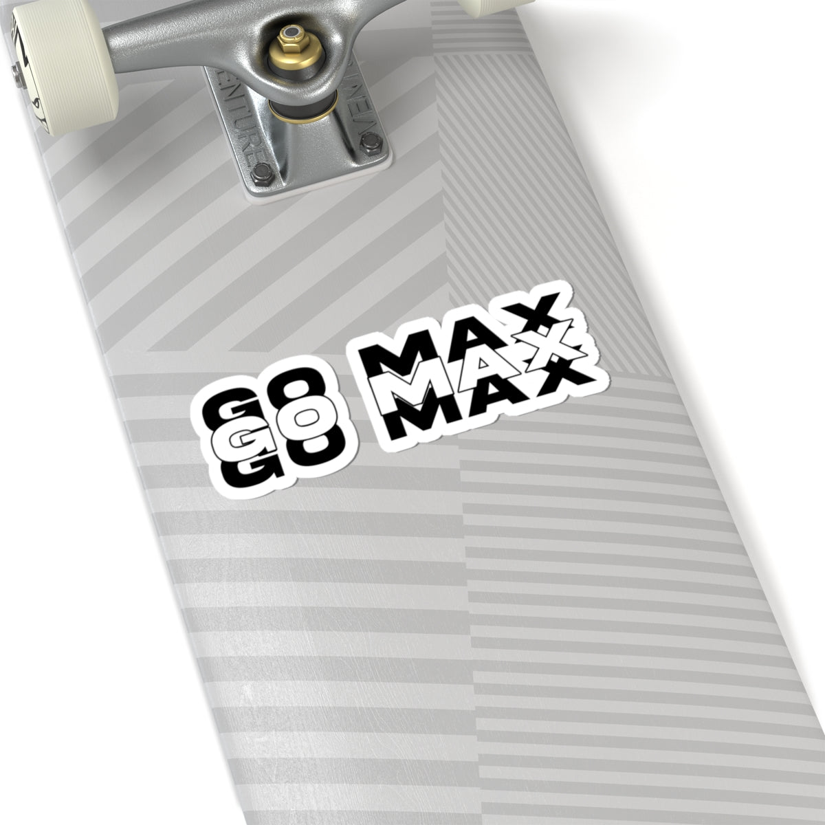 Go Max Retro Typography Sticker | Black & White Laptop, Water Bottle & Journal Decals