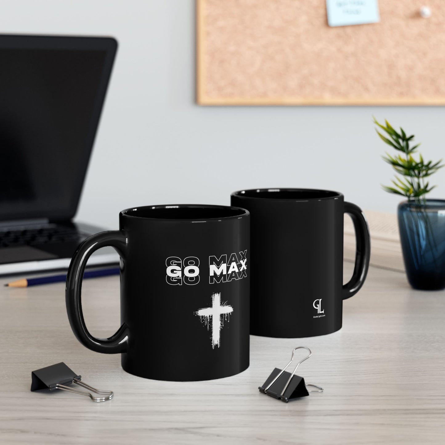 Go Max Mug – Inspirational Faith Coffee Mug (Black Ceramic 11oz / 15oz)