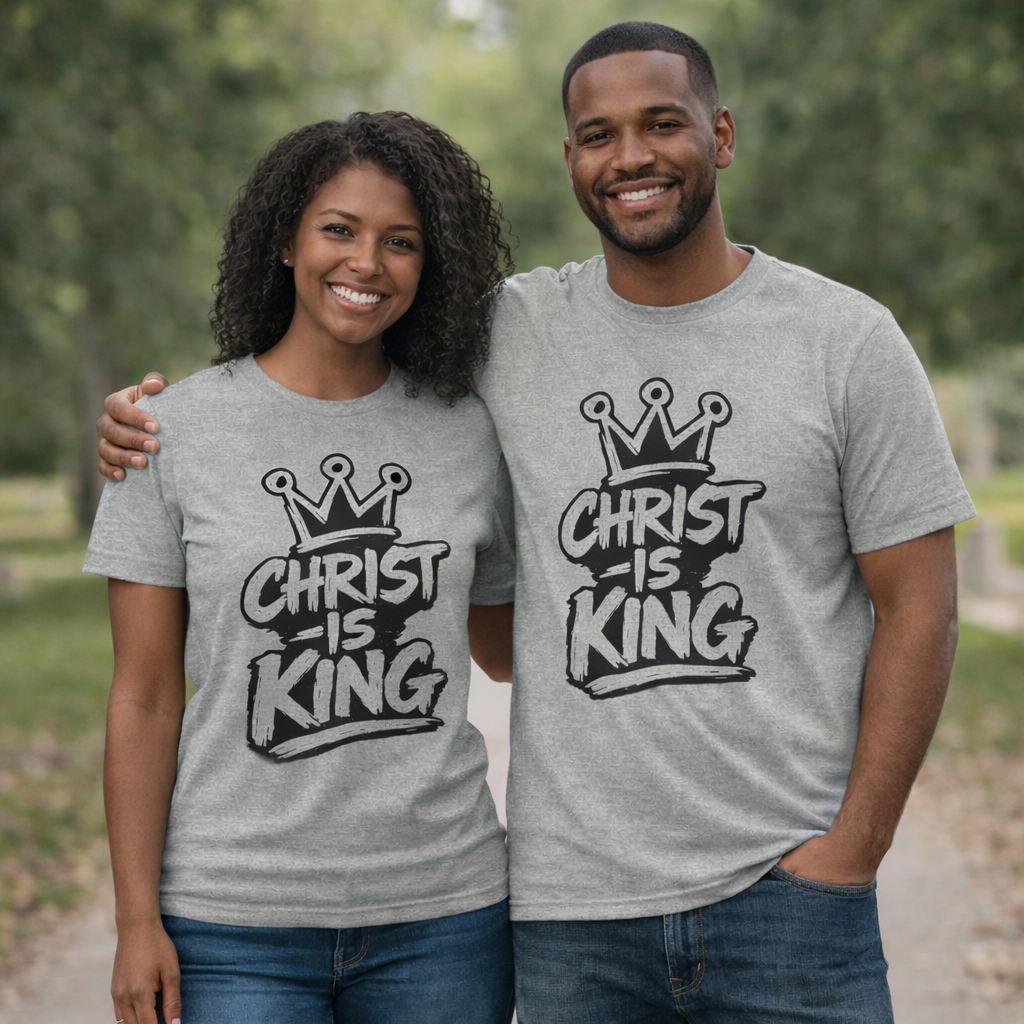 Christian Graphic Tee "Christ Is King" — Crown Faith T-Shirt