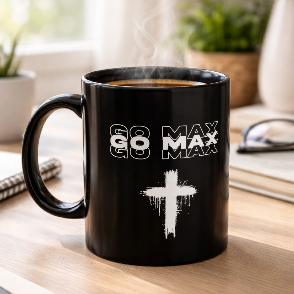 Go Max Mug – Inspirational Faith Coffee Mug (Black Ceramic 11oz / 15oz)
