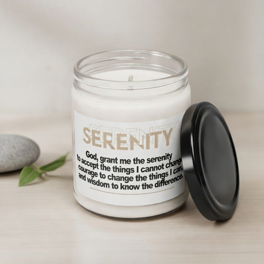 Serenity Prayer Hand Poured Clean Burning Soy Candle